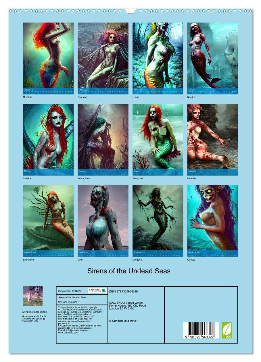 Sirens of the Undead Seas (hochwertiger Premium Wandkalender 2025 DIN A2 hoch), Kunstdruck in Hochglanz Books