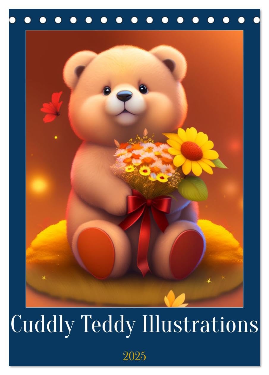 Cuddly Teddy Illustrations (Tischkalender 2025 DIN A5 hoch), CALVENDO Monatskalender Calendars