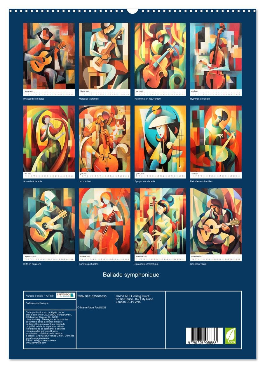 Ballade symphonique (hochwertiger Premium Wandkalender 2025 DIN A2 hoch), Kunstdruck in Hochglanz Books