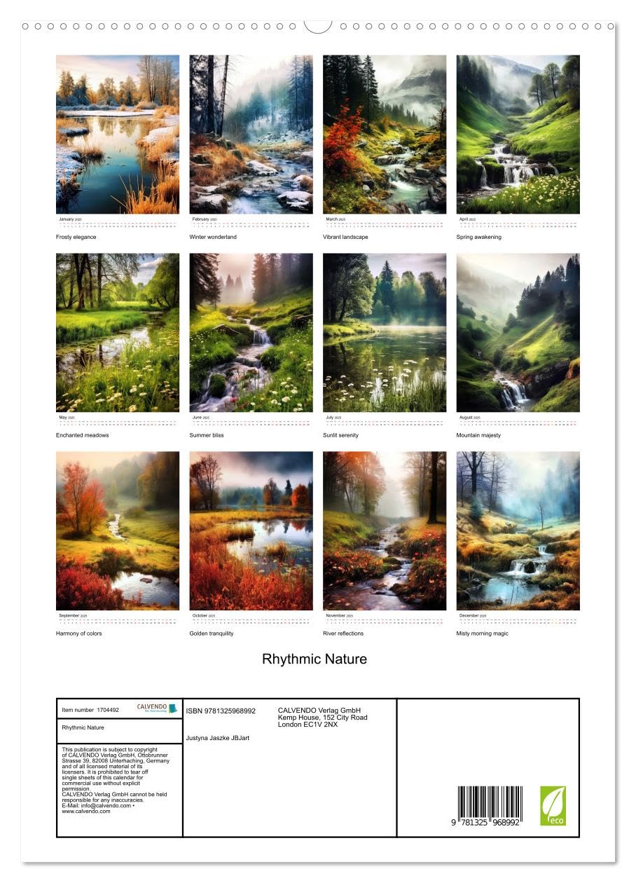 Rhythmic Nature (hochwertiger Premium Wandkalender 2025 DIN A2 hoch), Kunstdruck in Hochglanz Books