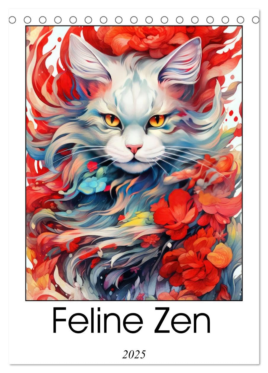 Feline Zen (Tischkalender 2025 DIN A5 hoch), CALVENDO Monatskalender Books