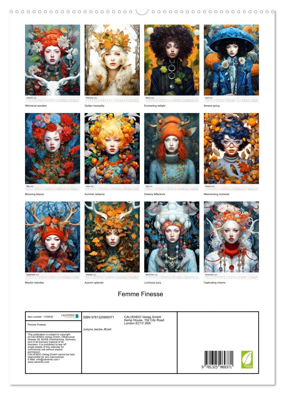 Femme Finesse (hochwertiger Premium Wandkalender 2025 DIN A2 hoch), Kunstdruck in Hochglanz Books