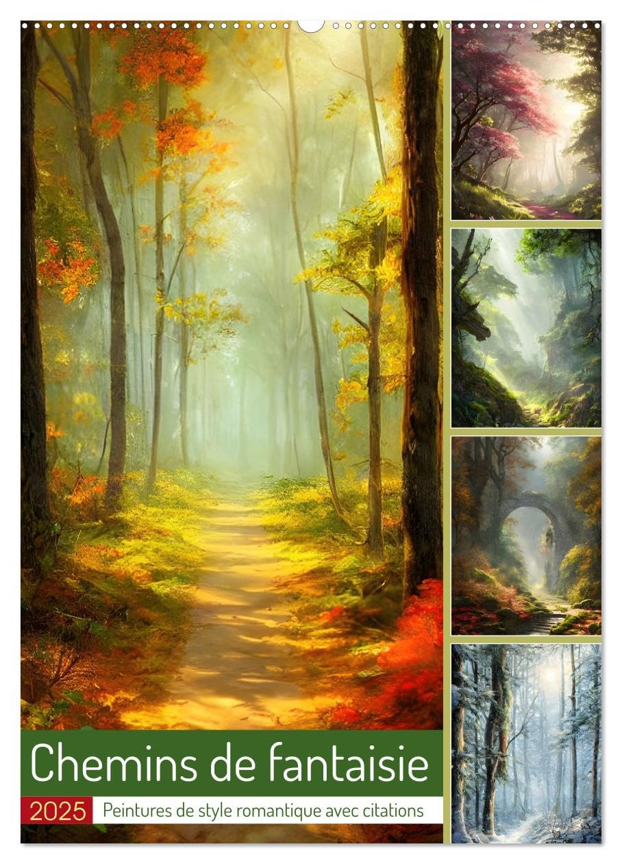 Chemins de fantaisie (Wandkalender 2025 DIN A2 hoch), CALVENDO Monatskalender Books