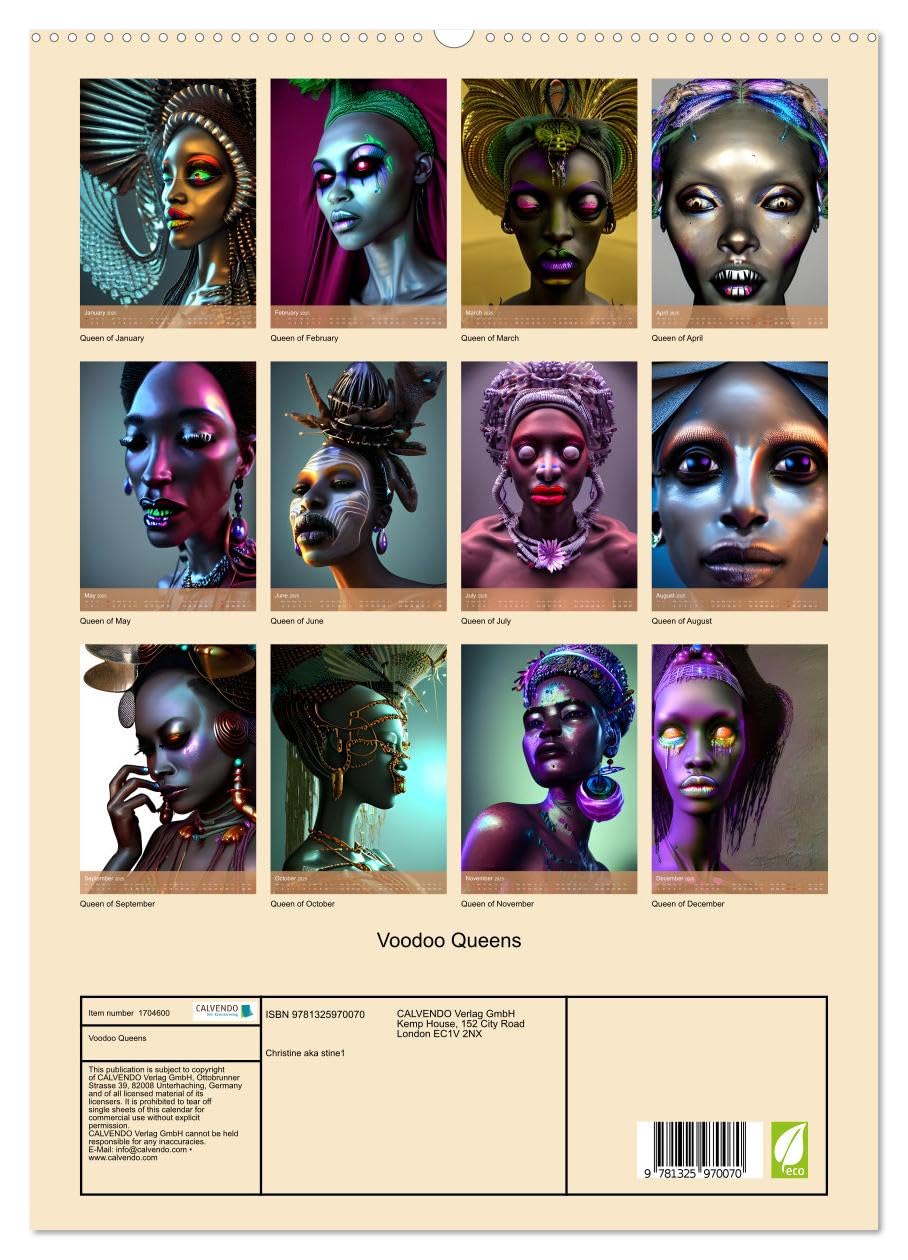 Voodoo Queens (hochwertiger Premium Wandkalender 2025 DIN A2 hoch), Kunstdruck in Hochglanz Books