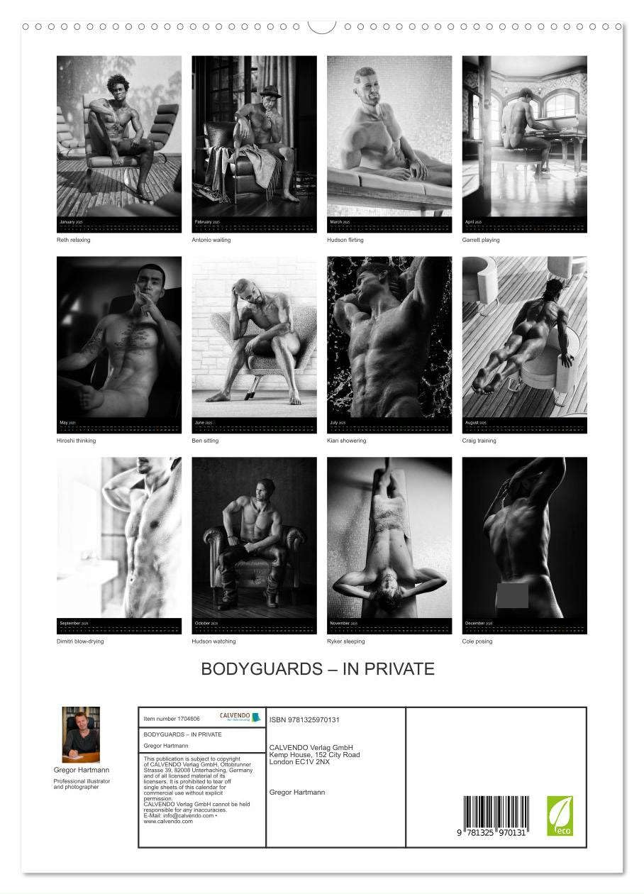 BODYGUARDS – IN PRIVATE (hochwertiger Premium Wandkalender 2025 DIN A2 hoch), Kunstdruck in Hochglanz Books