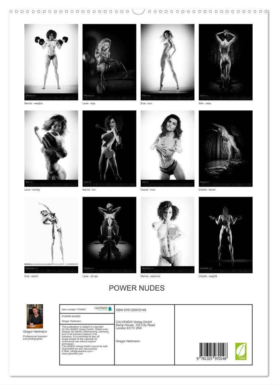 POWER NUDES (hochwertiger Premium Wandkalender 2025 DIN A2 hoch), Kunstdruck in Hochglanz Books