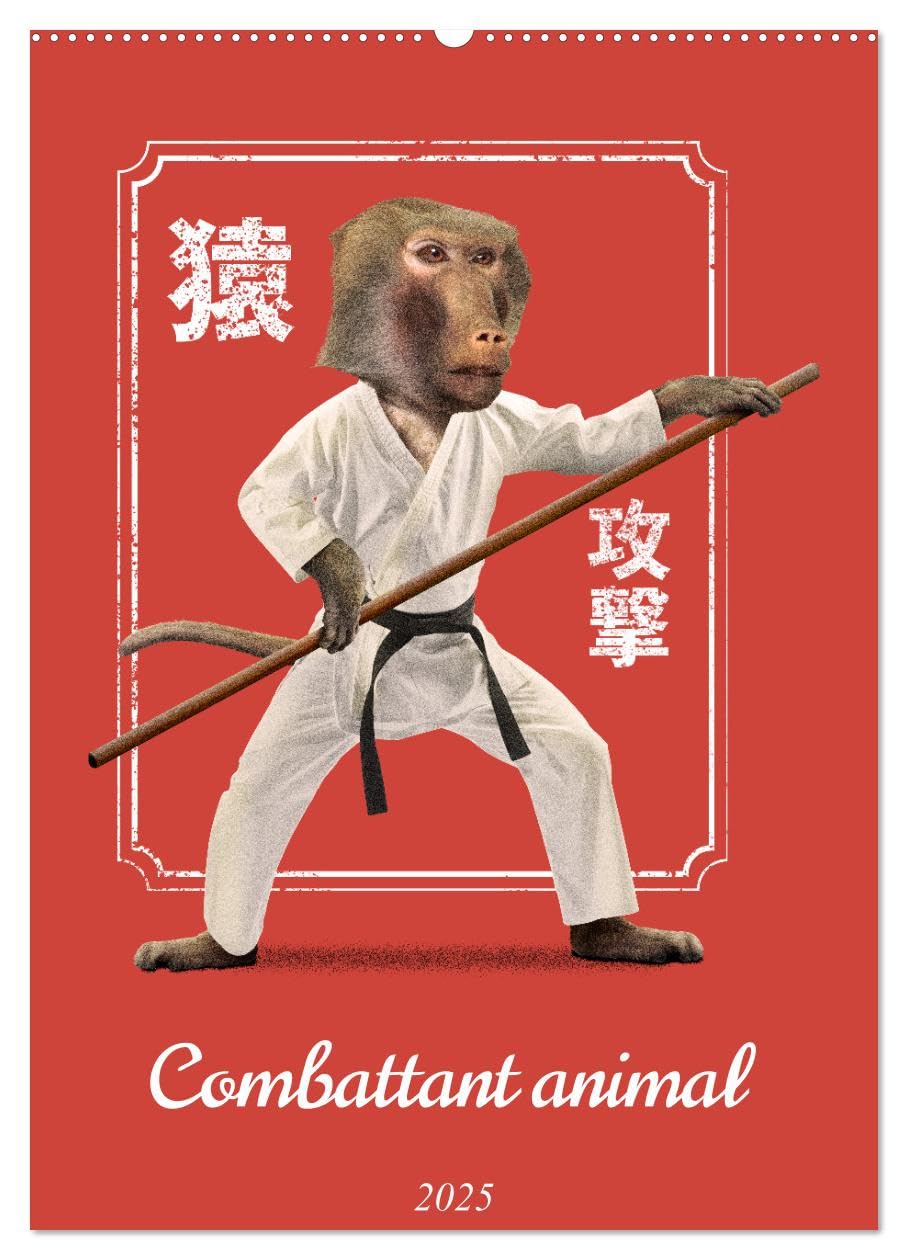 Combattant animal (Wandkalender 2025 DIN A2 hoch), CALVENDO Monatskalender Calendars