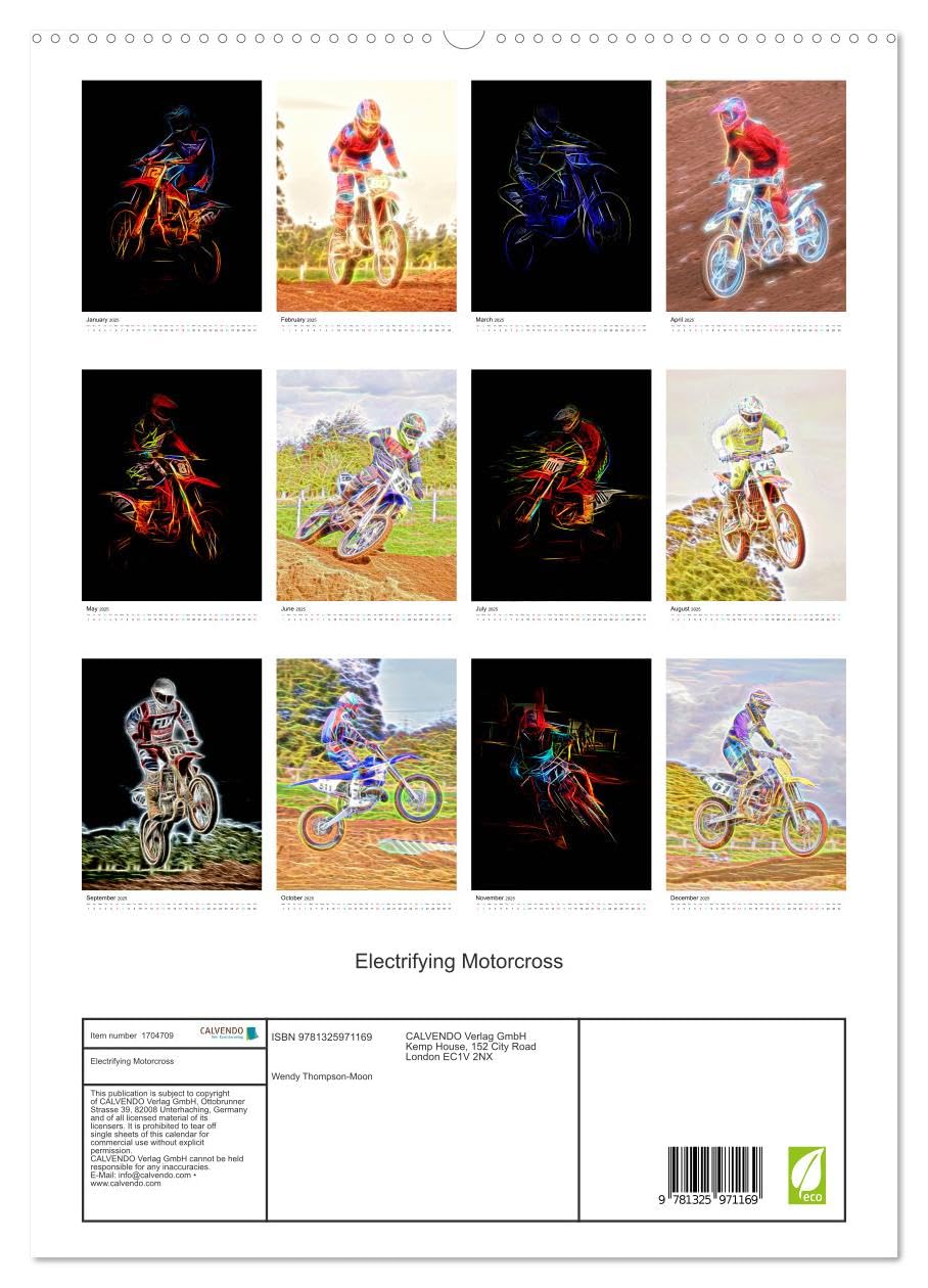 Electrifying Motorcross (hochwertiger Premium Wandkalender 2025 DIN A2 hoch), Kunstdruck in Hochglanz Leisure & Fun