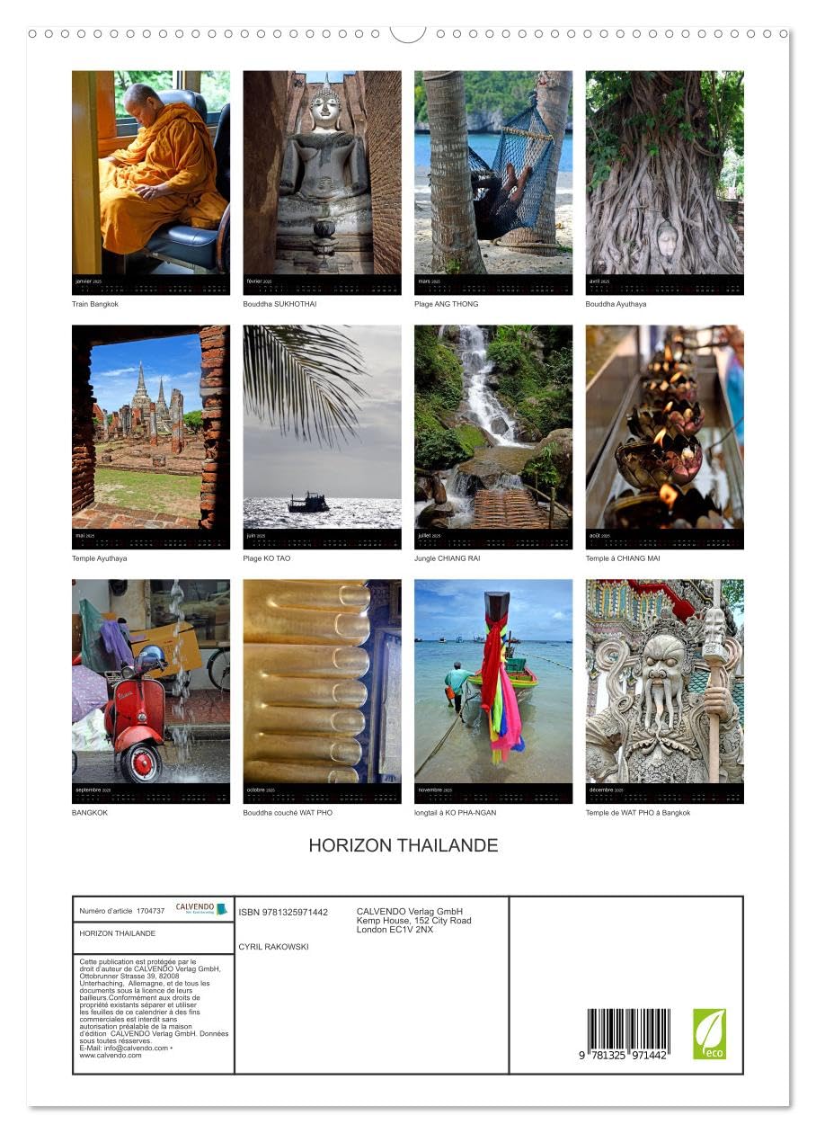 HORIZON THAILANDE (hochwertiger Premium Wandkalender 2025 DIN A2 hoch), Kunstdruck in Hochglanz Books