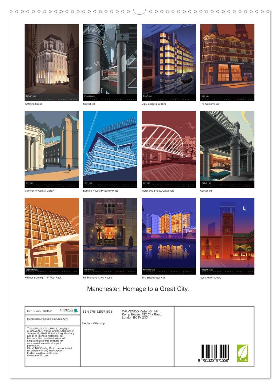 Manchester, Homage to a Great City. (hochwertiger Premium Wandkalender 2025 DIN A2 hoch), Kunstdruck in Hochglanz Books