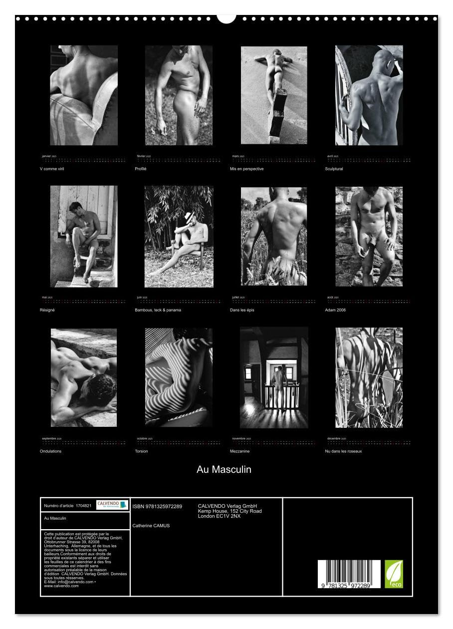 Au Masculin (hochwertiger Premium Wandkalender 2025 DIN A2 hoch), Kunstdruck in Hochglanz Books