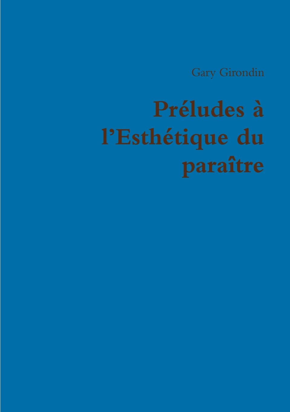 Préludes à l'Esthétique du paraître book