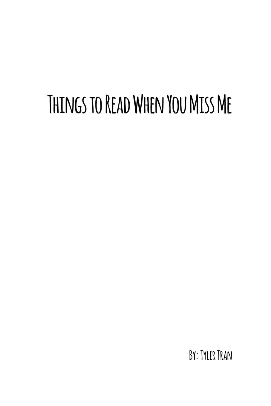 Things to Read When You Miss Me Contemporary literature