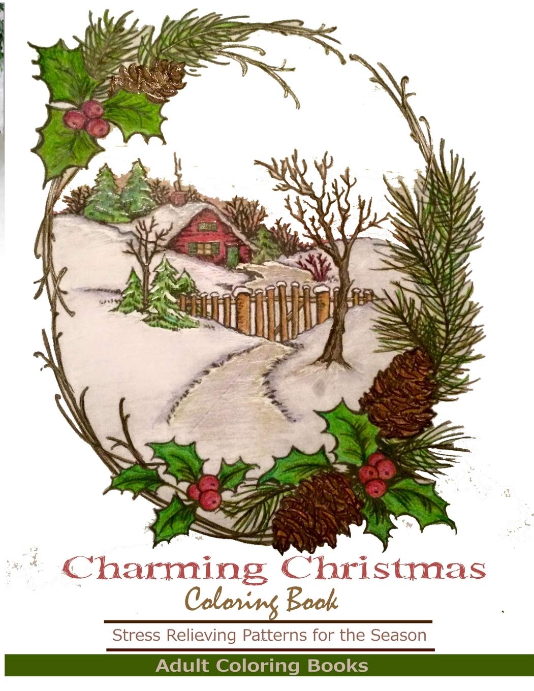 Adult Coloring Books: Charming Christmas Coloring Book Travel