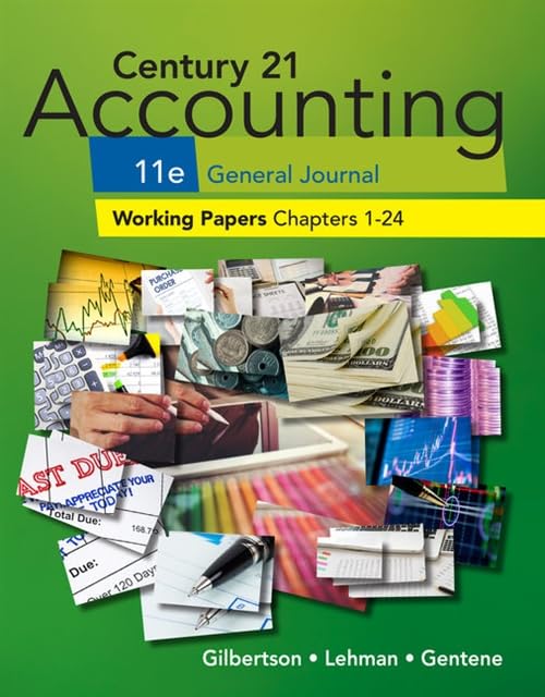 Century 21 Accounting General Journal Working Papers 1-24 Books