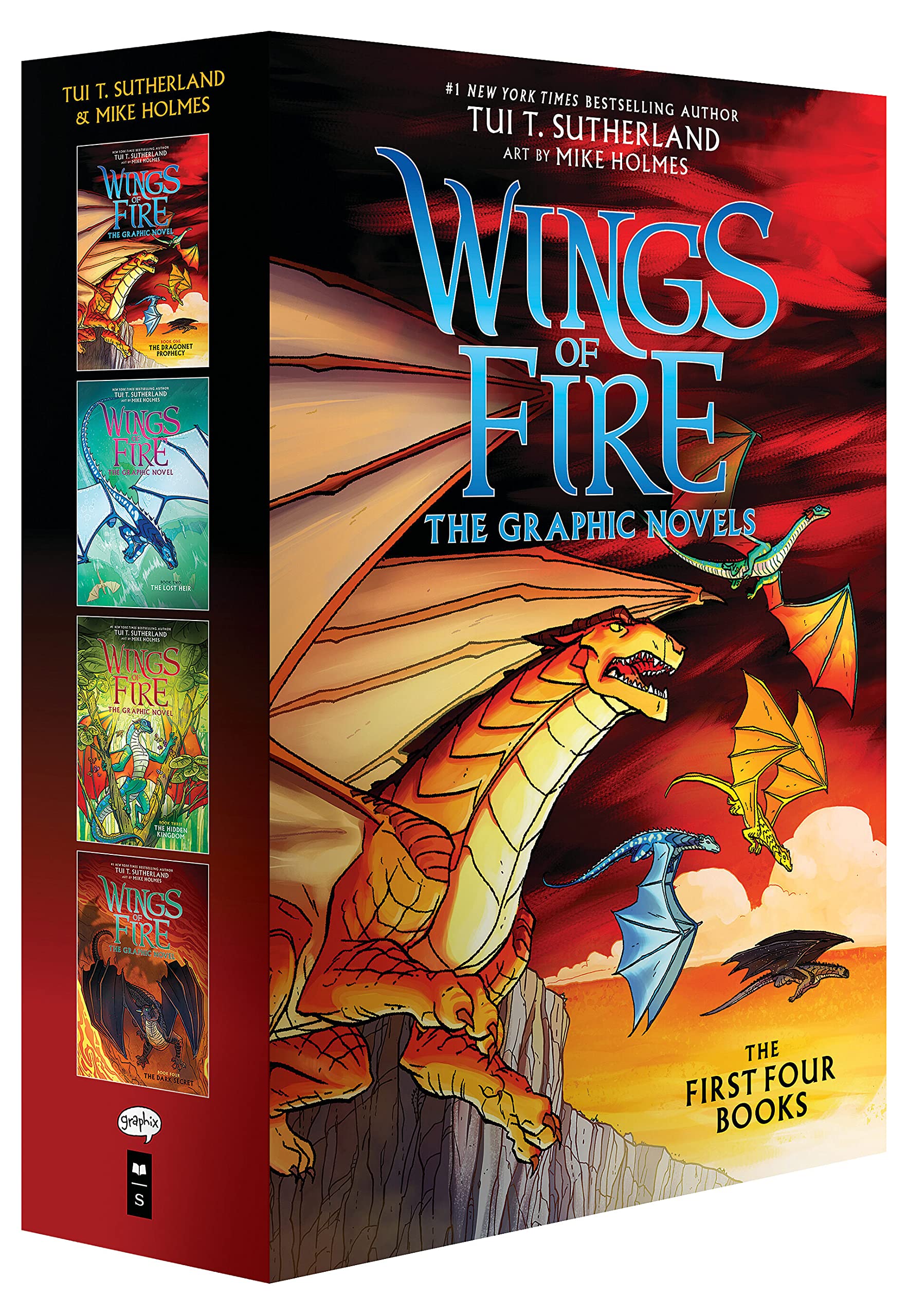 Wings of Fire 1-4: The Dragonet Prophecy / The Lost Heir / The Hidden Kingdom / The Dark Secret Manga