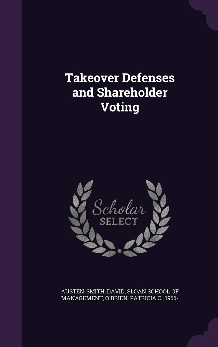 Product Image: Takeover Defenses and Shareholder Voting