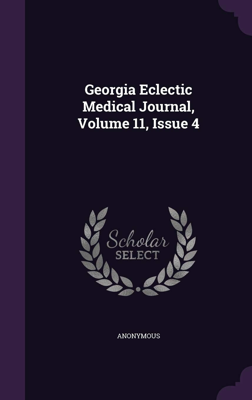 Product Image: Georgia Eclectic Medical Journal, Volume 11, Issue 4