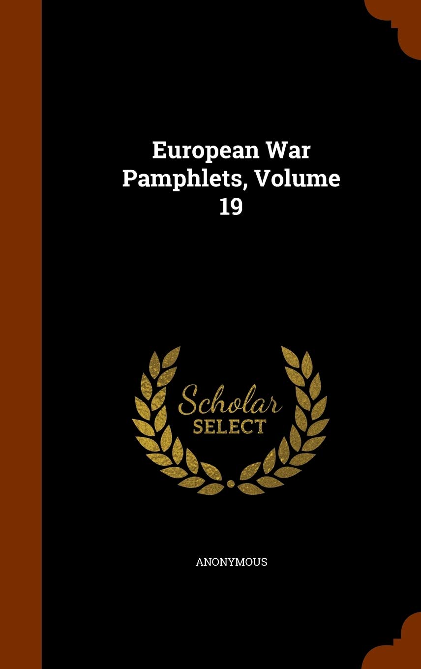Product Image: European War Pamphlets, Volume 19