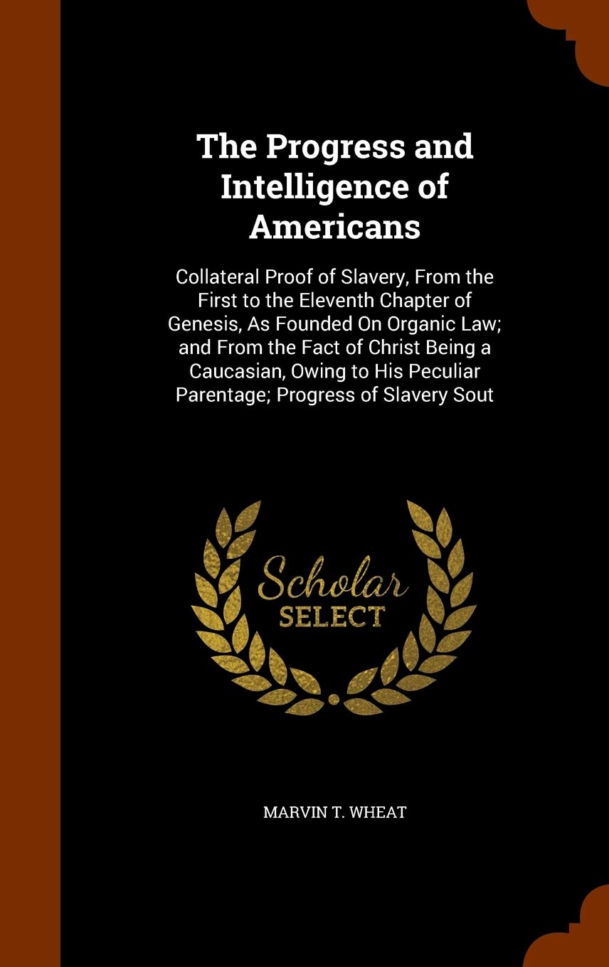 The Progress and Intelligence of Americans: Collateral Proof of Slavery, From the First to the Eleventh Chapter of Genesis, As Founded On Organic Law; Politics & History