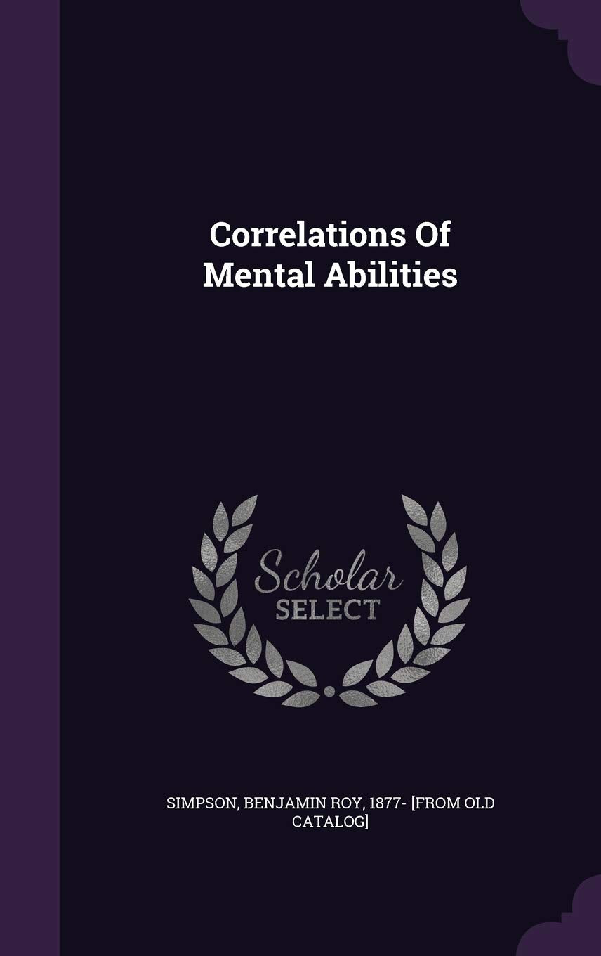 Product Image: Correlations of Mental Abilities