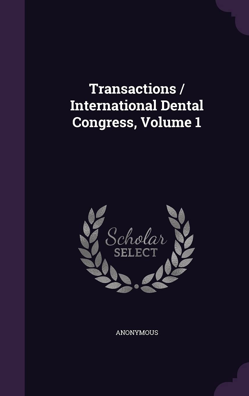 Product Image: Transactions / International Dental Congress, Volume 1