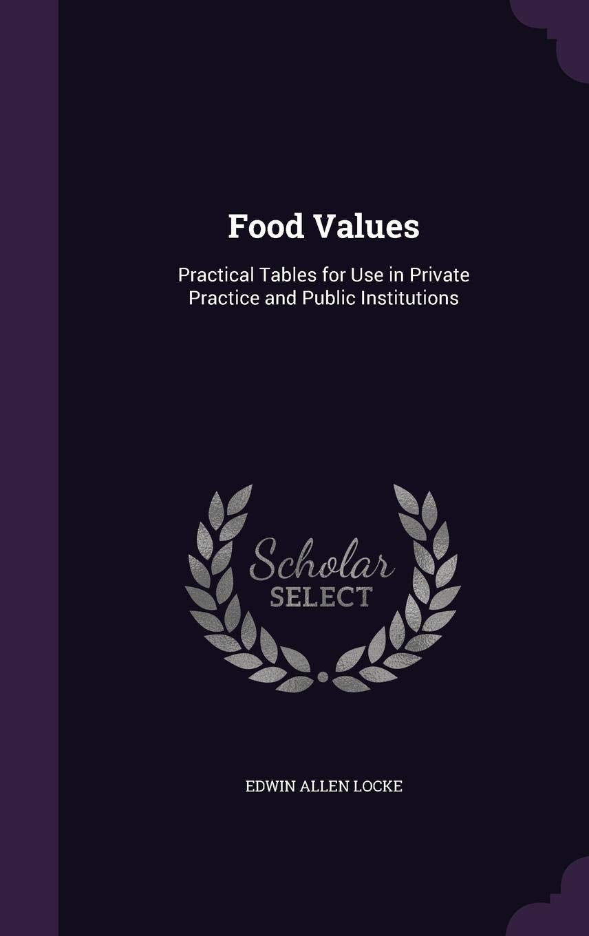 Food Values: Practical Tables for Use in Private Practice and Public Institutions Politics & History