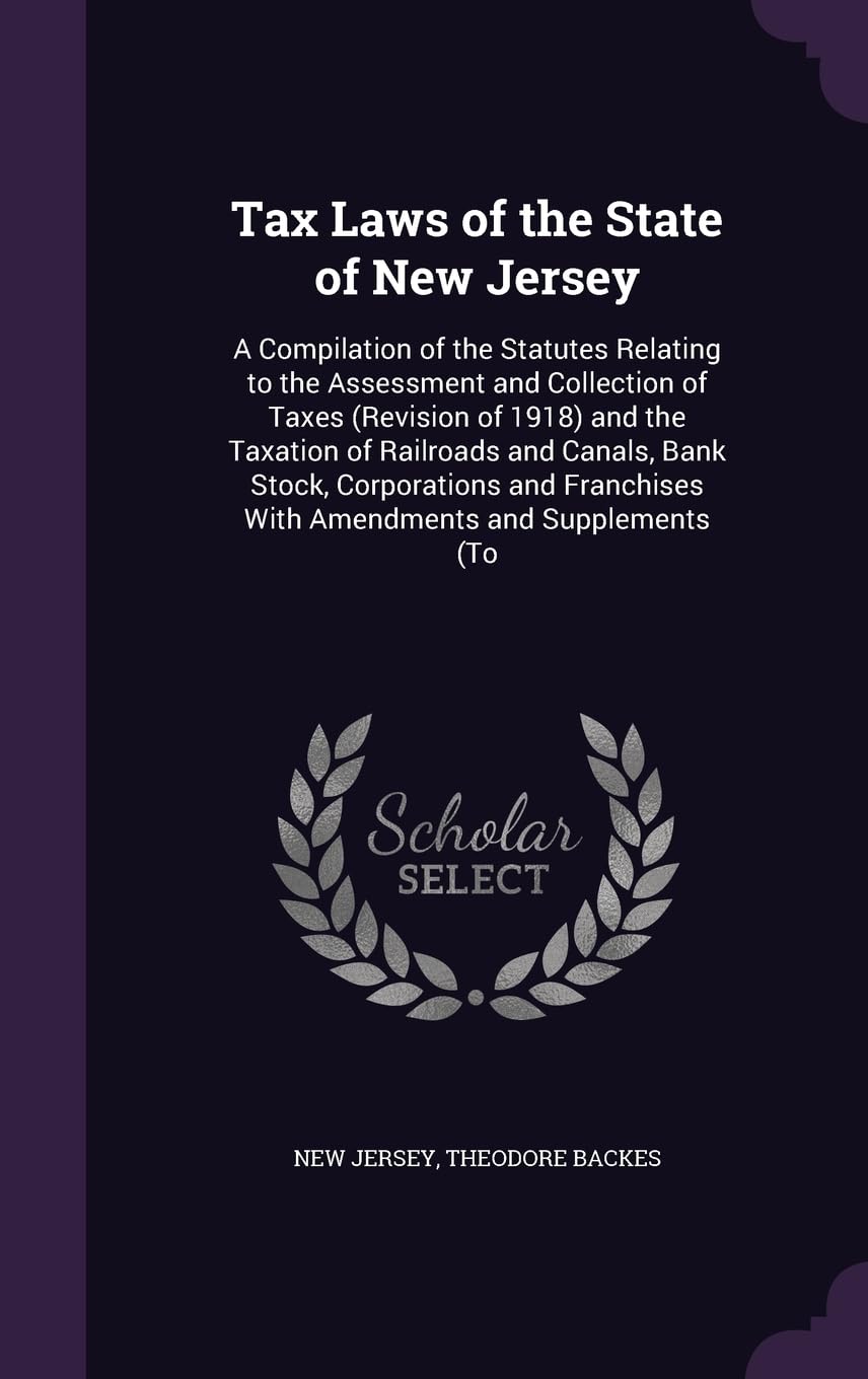 Tax Laws of the State of New Jersey Law