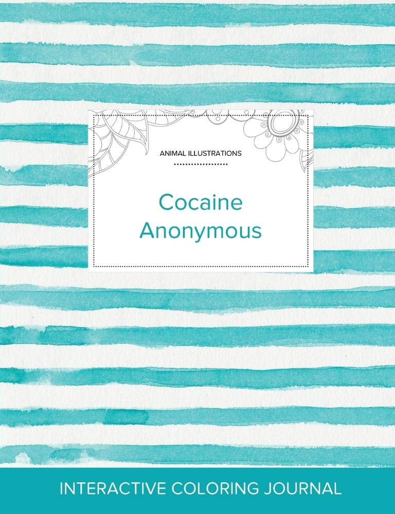 Adult Coloring Journal: Cocaine Anonymous (Animal Illustrations, Turquoise Stripes) Politics & History
