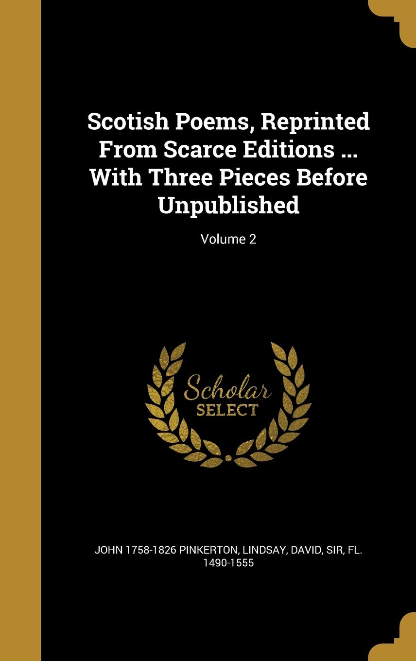 SCOTISH POEMS REPRINTED FROM S Film, Art & Culture