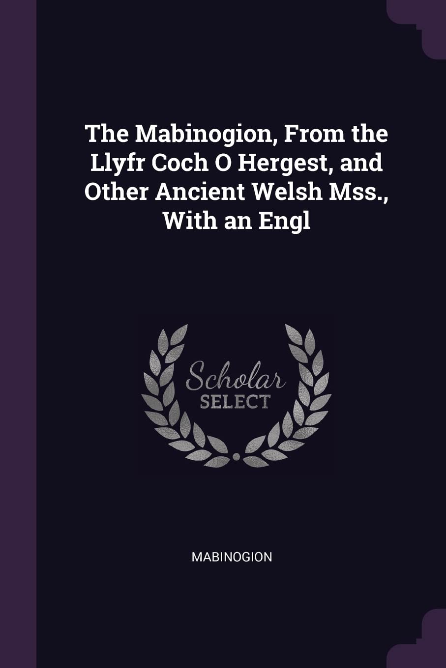 The Mabinogion, From the Llyfr Coch O Hergest, and Other Ancient Welsh Mss., With an Engl book