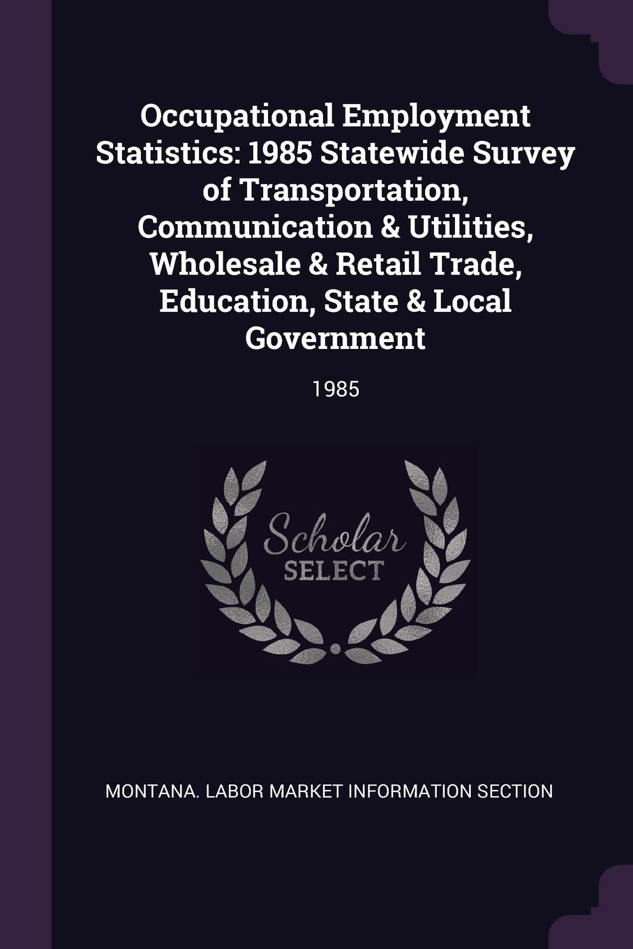 OCCUPATIONAL EMPLOYMENT STATIS: 1985 Statewide Survey of Transportation, Communication & Utilities, Wholesale & Retail Trade, Education, State & Local Government: 1985 Politics & History