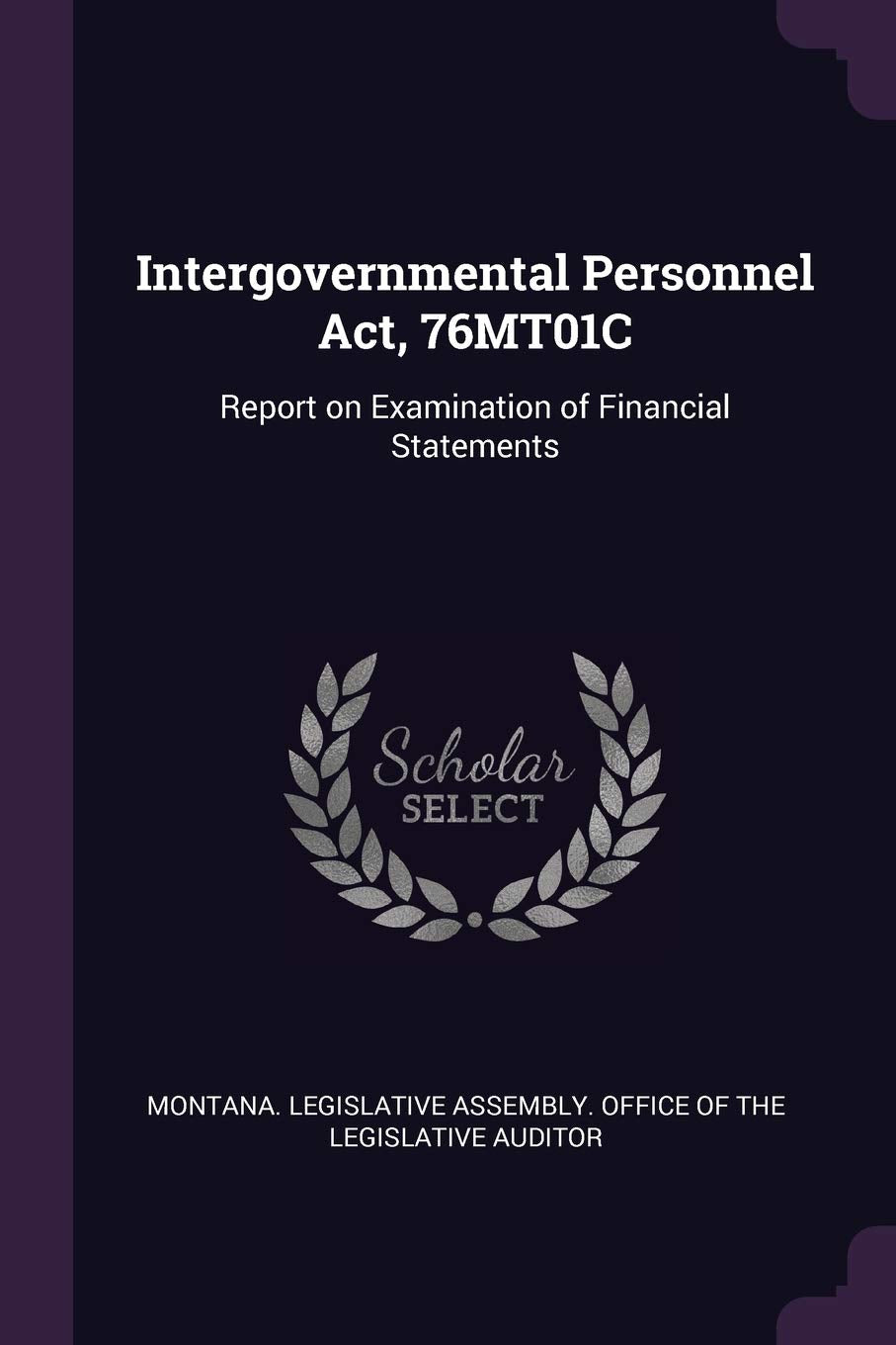 Intergovernmental Personnel Act, 76MT01C: Report on Examination of Financial Statements Politics & History