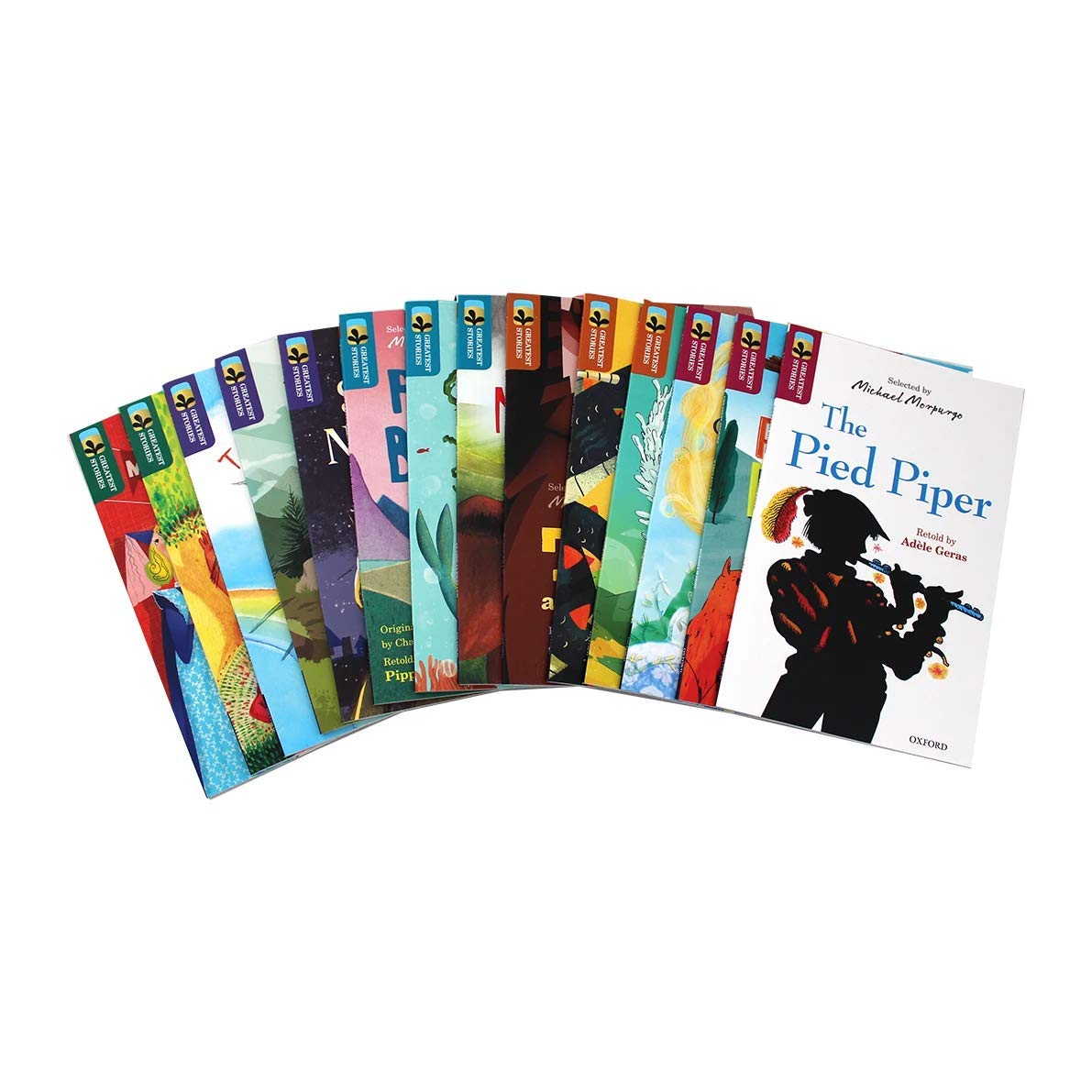 Oxford Reading Tree: Greatest Stories Selected by Michael Morpurgo 14 Books Collection Set Age 7+ (Puss In Boots, The Pied Piper, Sleeping Beauty, Mischief Makers & MORE!) Novels & Short Stories