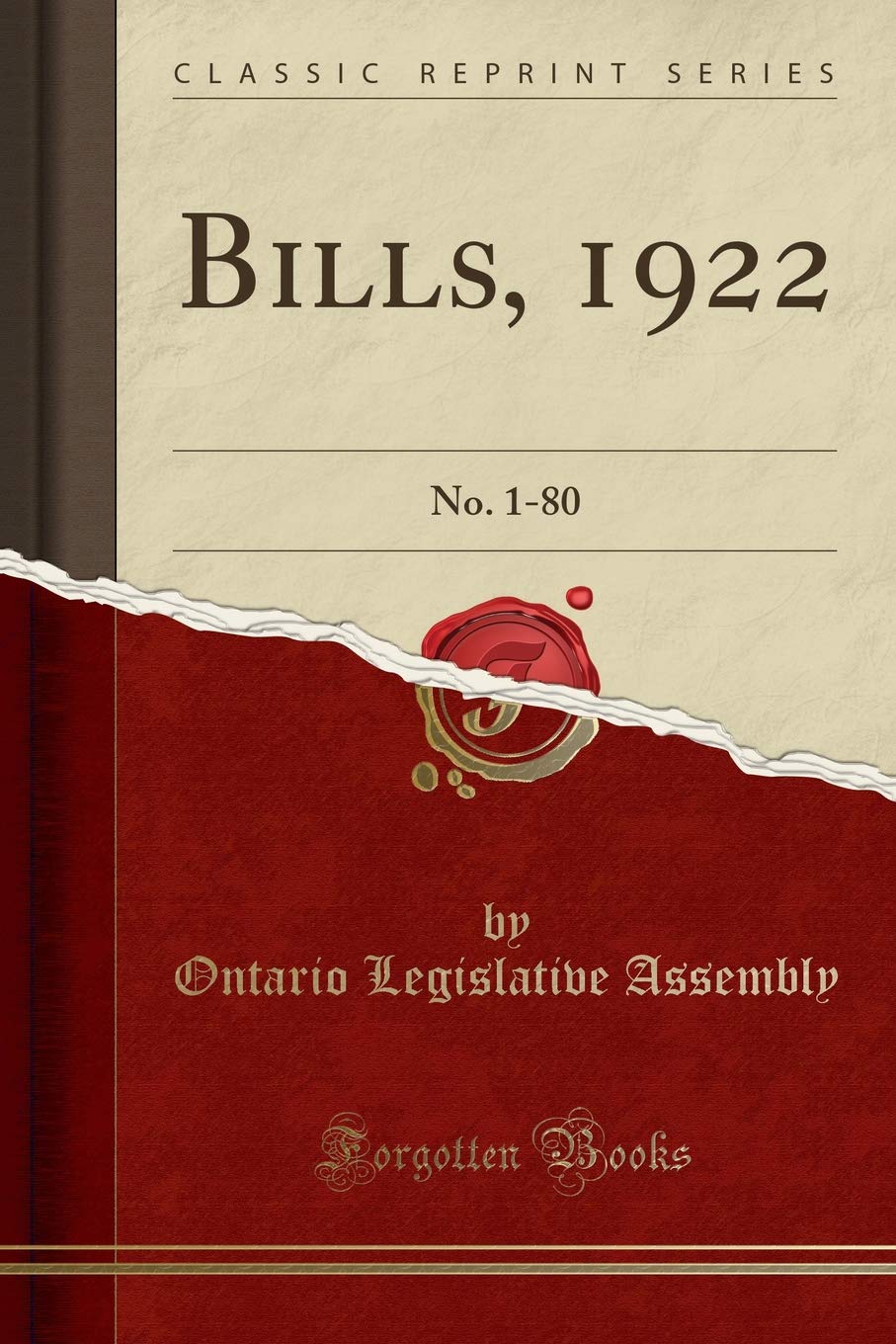 Bills, 1922: No. 1-80 (Classic Reprint) Reference Books