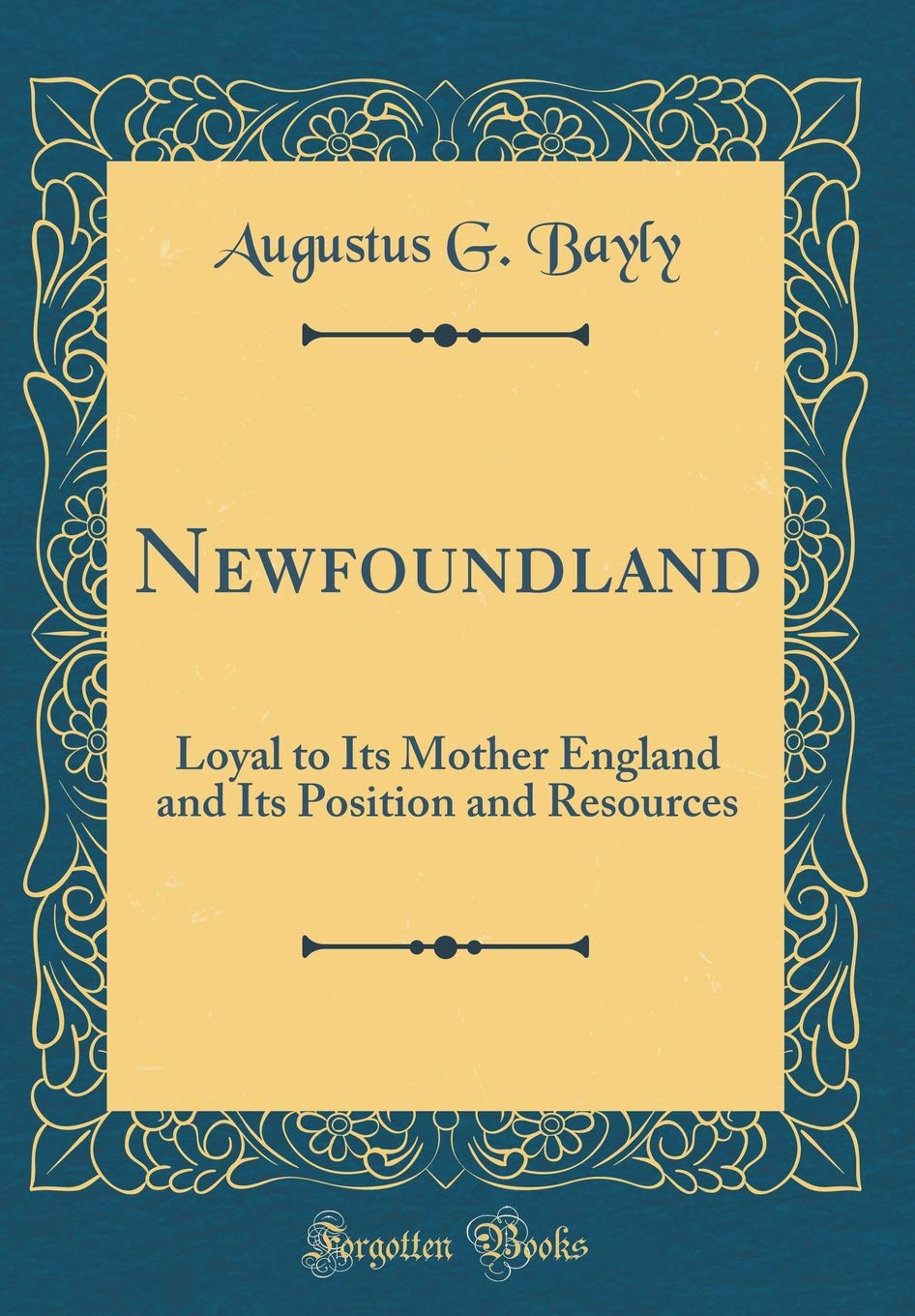 Newfoundland: Loyal to Its Mother England and Its Position and Resources (Classic Reprint) Film, Art & Culture