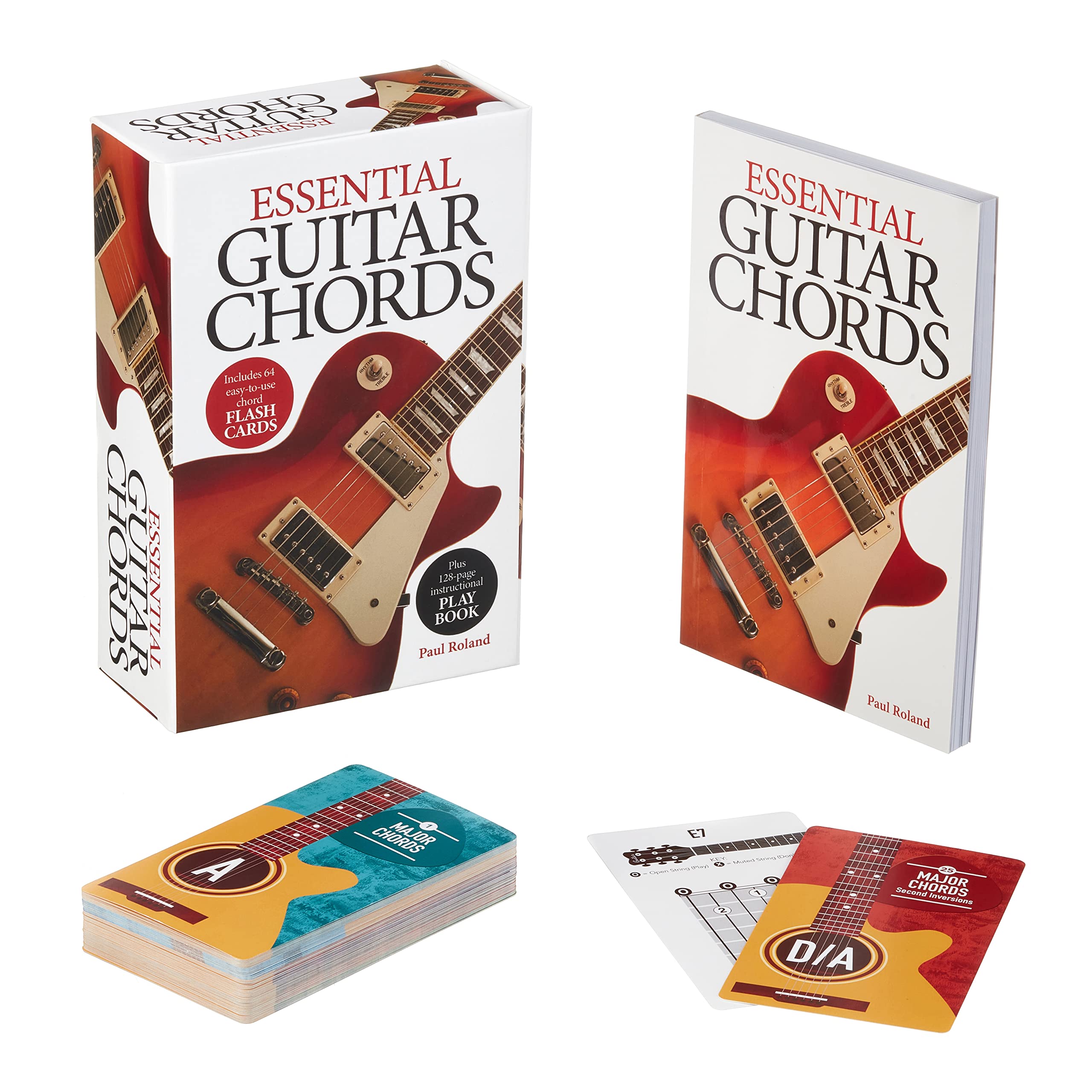 Essential Guitar Chords Book & Card Deck: Includes 64 Easy-to-Use Chord Flash Cards, Plus 128-Page Instructional Play Book (Arcturus Leisure Kits) Arts & Music