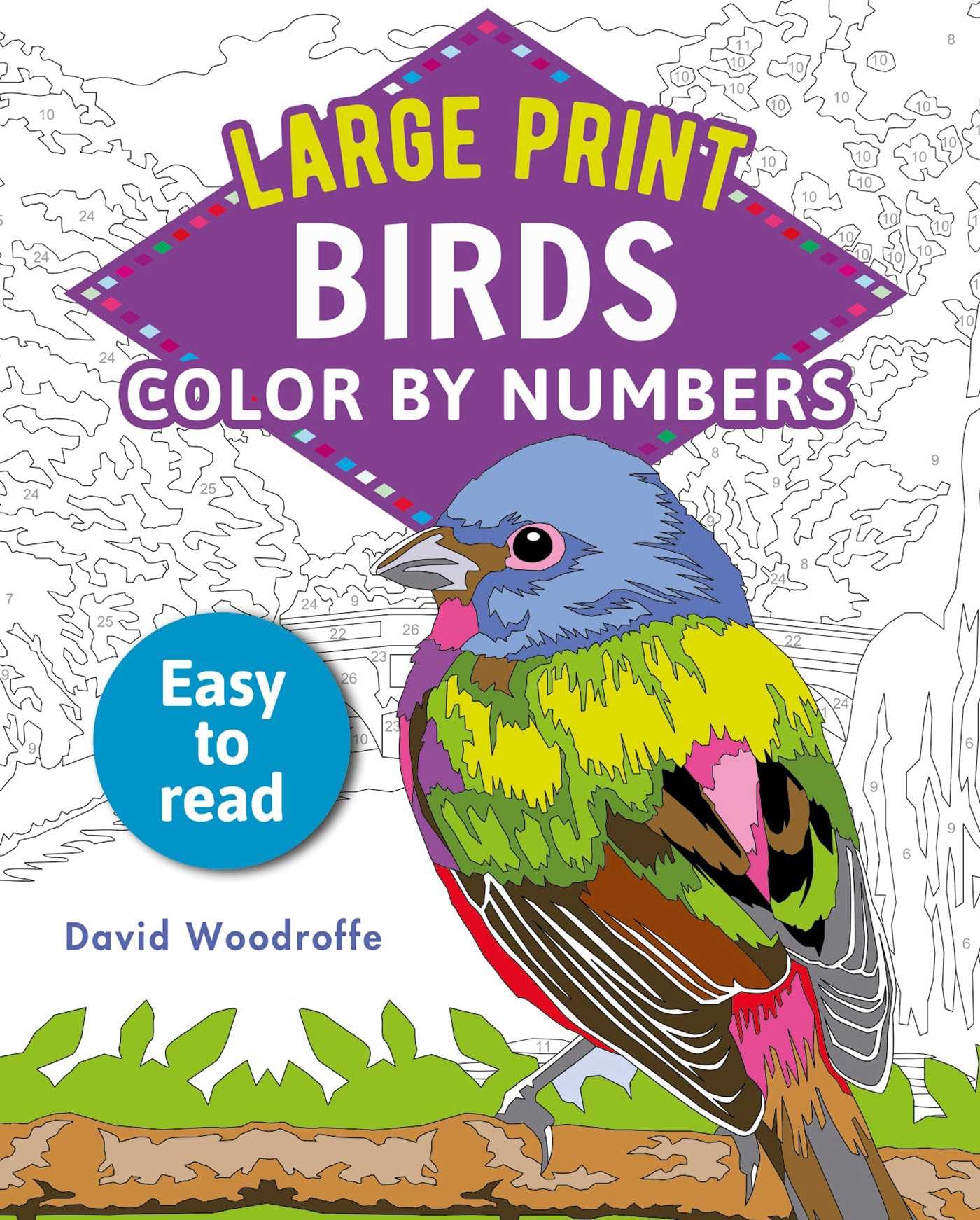 Large Print Color by Numbers Birds Film, Art & Culture