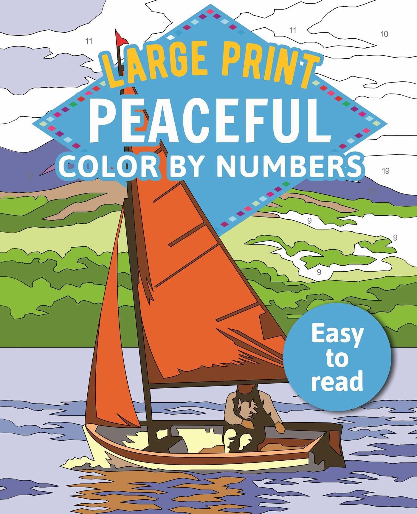 Large Print Peaceful Color by Numbers Hobbies & Crafts
