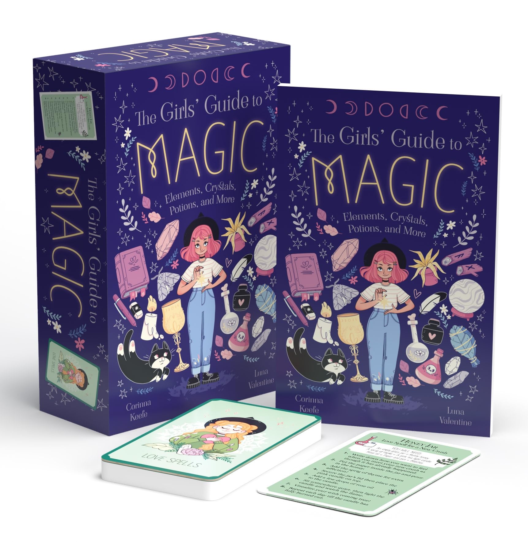 The Girls' Guide to Magic: Book and 52 Spell Cards on Elements, Crystals, Potions, and More Tiptoi & Games