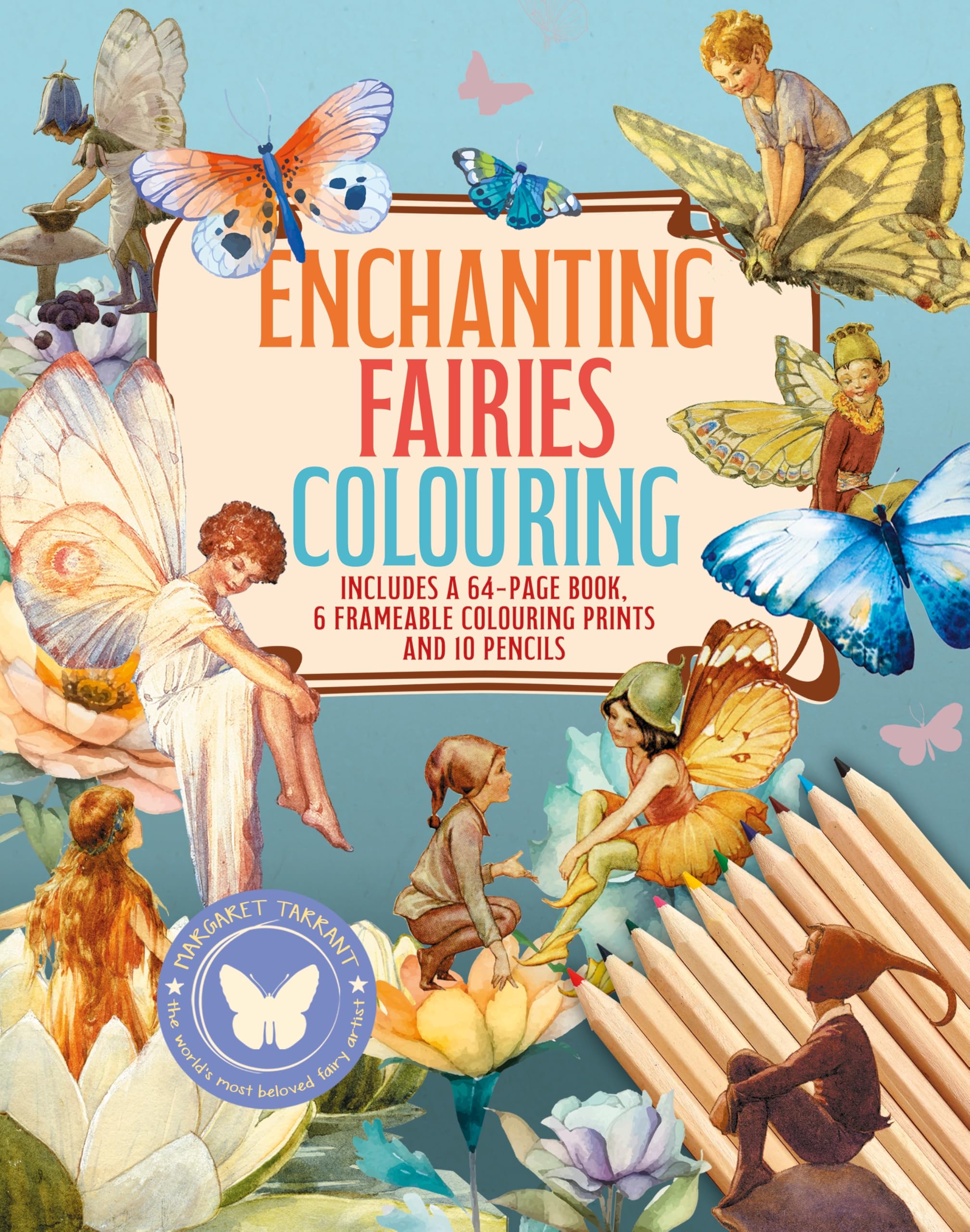 Enchanting Fairies Colouring Kit: Includes a 64-Page Book, 6 Frameable Colouring Prints and 10 Pencils (Arcturus Colouring Kits) Hobbies & Crafts