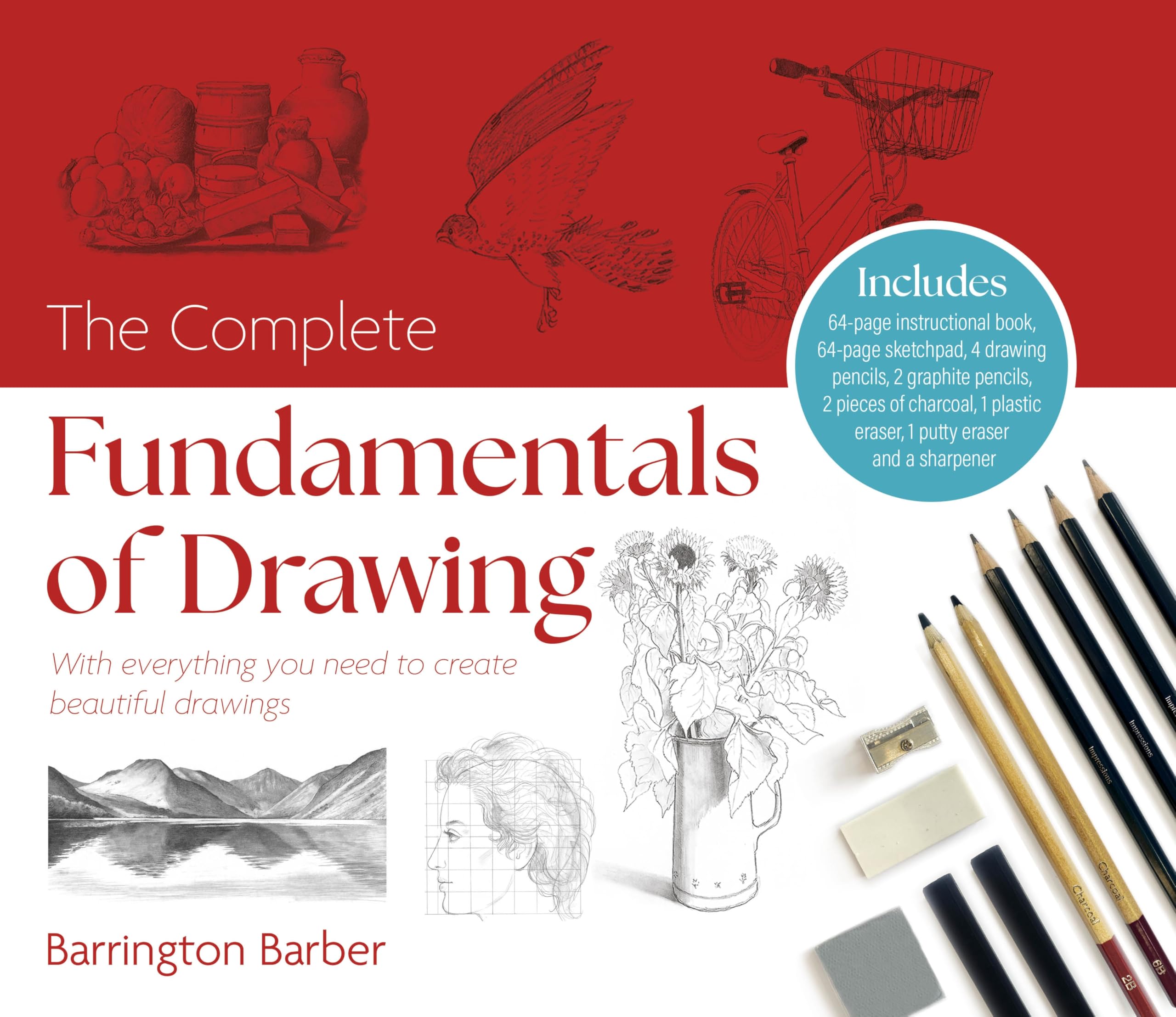 The Complete Fundamentals of Drawing Kit: Includes an Instructional Book, a Sketchpad, Pencils and More (Sirius Drawing Kits) Arts & Music