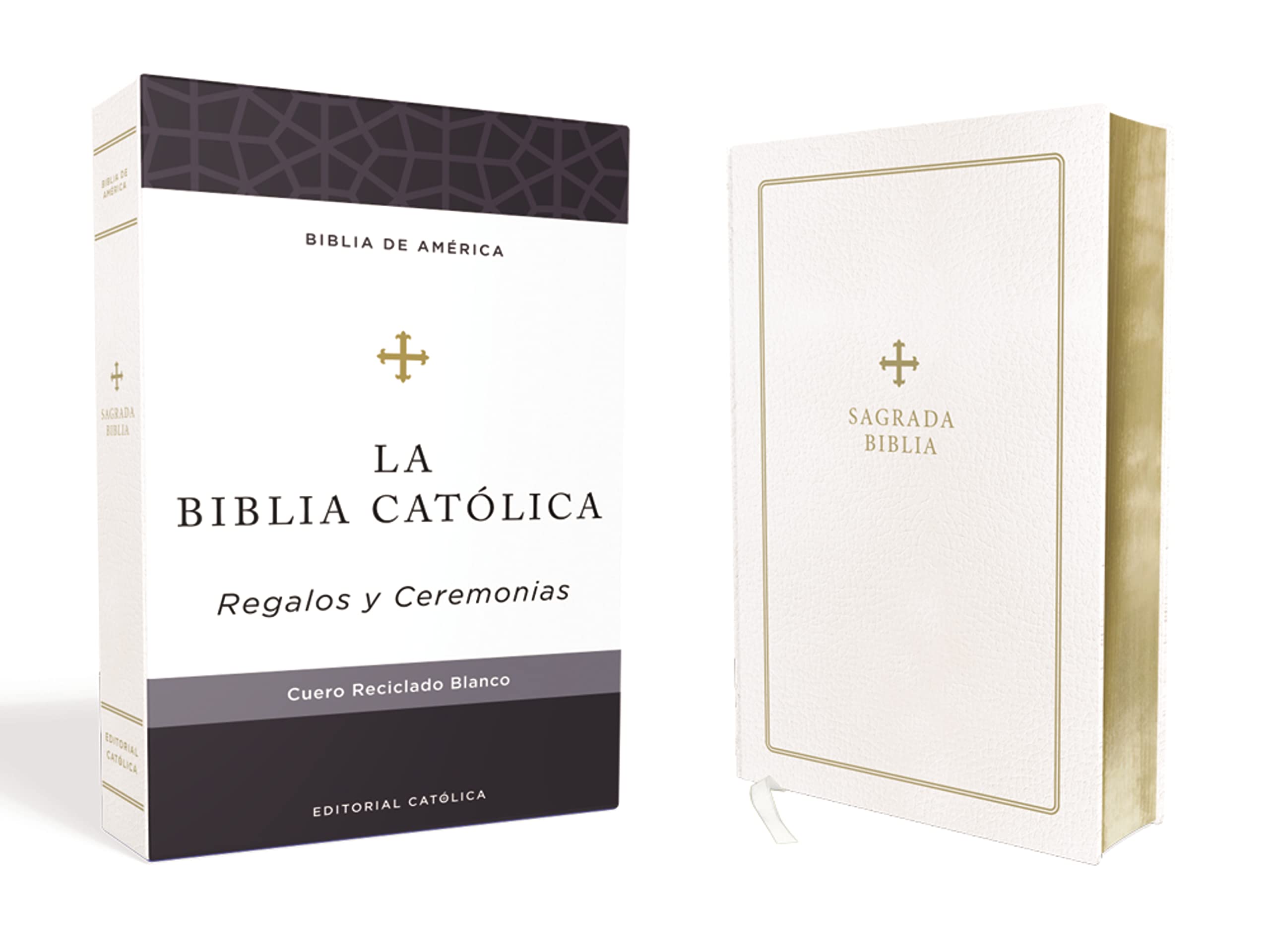 Biblia Católica, Regalos y Ceremonias, Piel reciclada, Blanco, Comfort Print: Regalos y Ceremonias, Cuero Reciclado Blanco, Comfort Print (Biblia De America) Religion & Esotericism