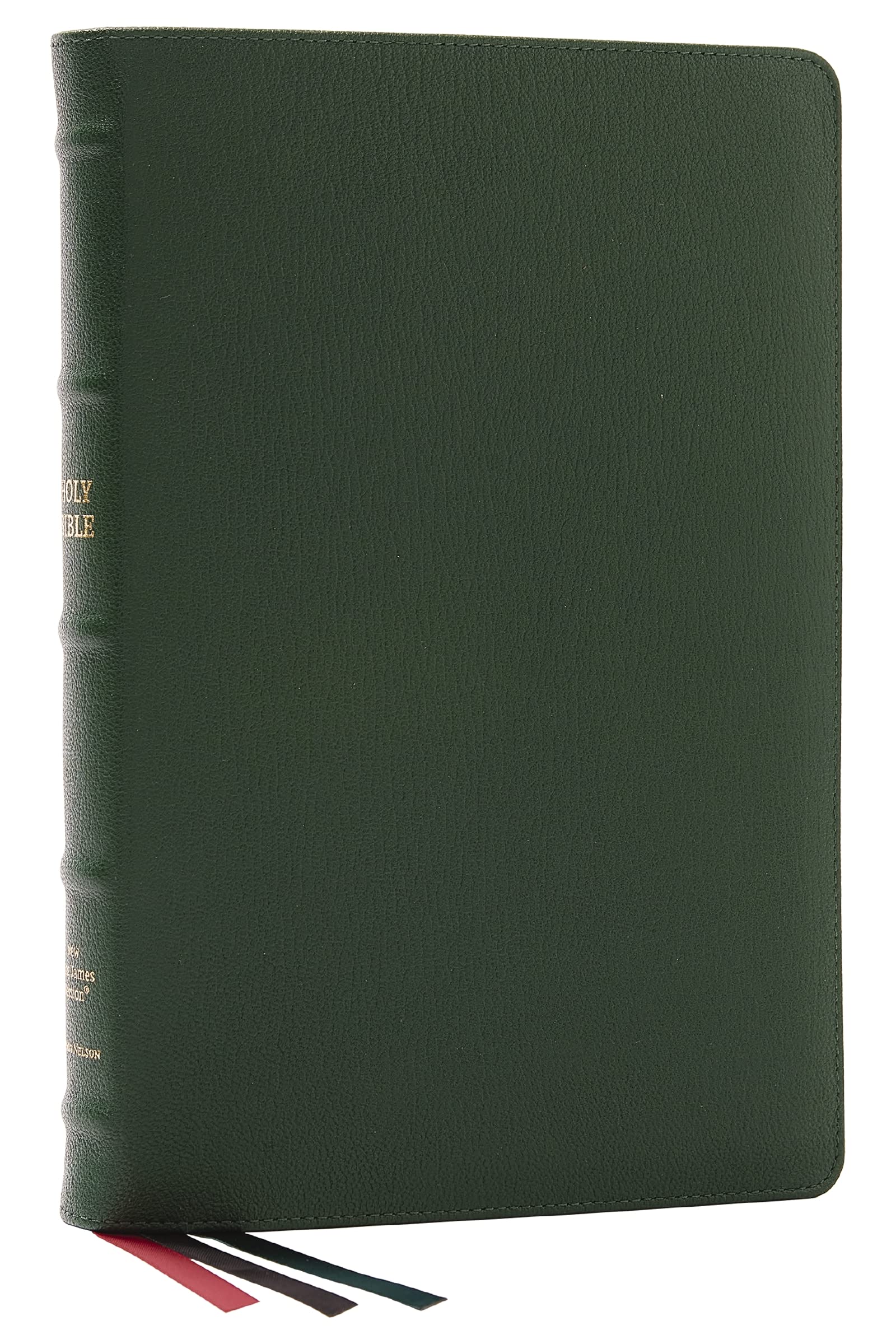 NKJV, Thinline Reference Bible, Large Print, Premium Goatskin Leather, Green, Premier Collection, Red Letter, Comfort Print: Holy Bible, New King James Version Religion & Esotericism