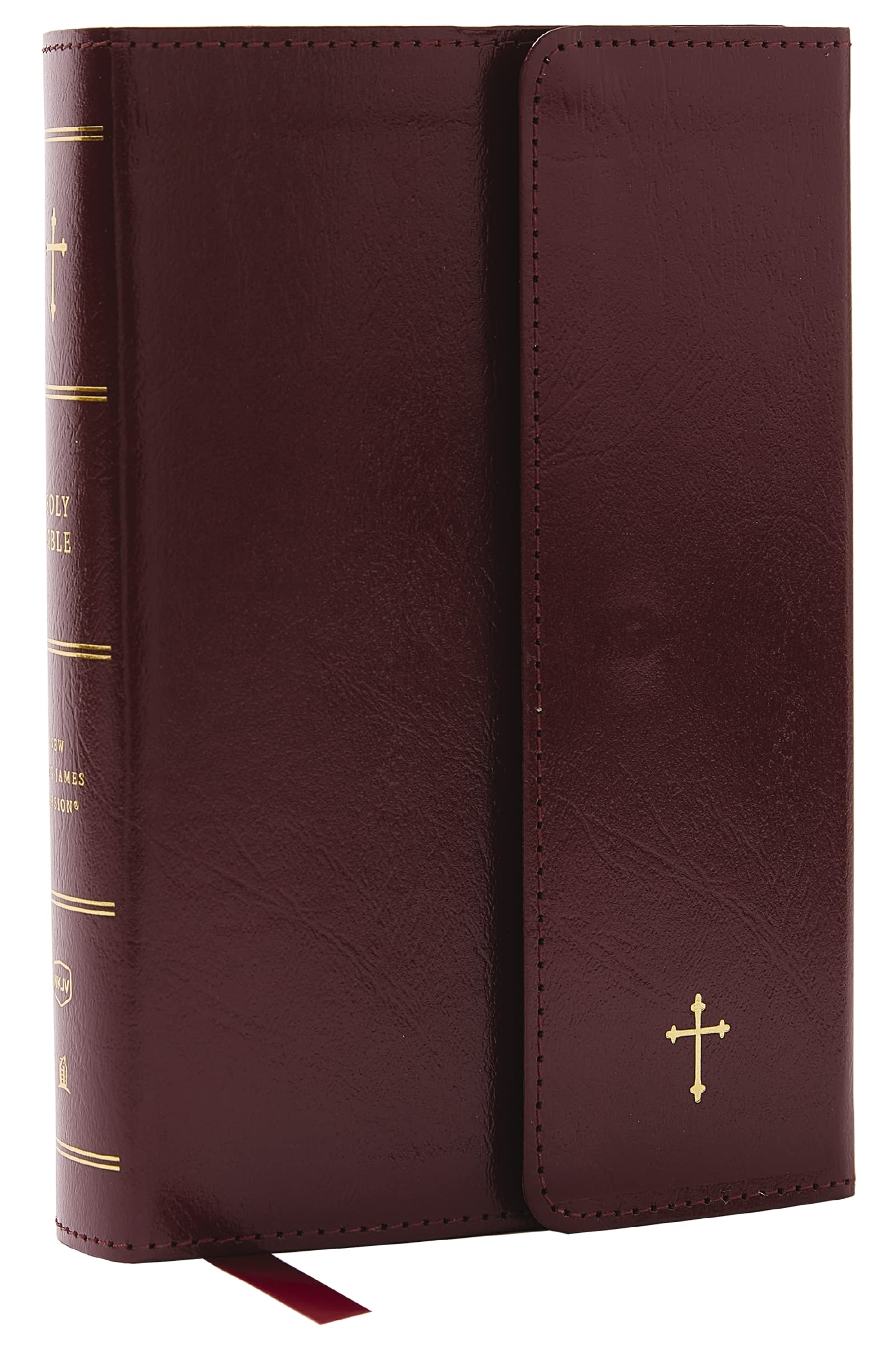 NKJV Compact Paragraph-Style Bible W/ 43,000 Cross References, Burgundy Leatherflex W/ Magnetic Flap, Red Letter, Comfort Print: Holy Bible, New King James Version Religion & Esotericism
