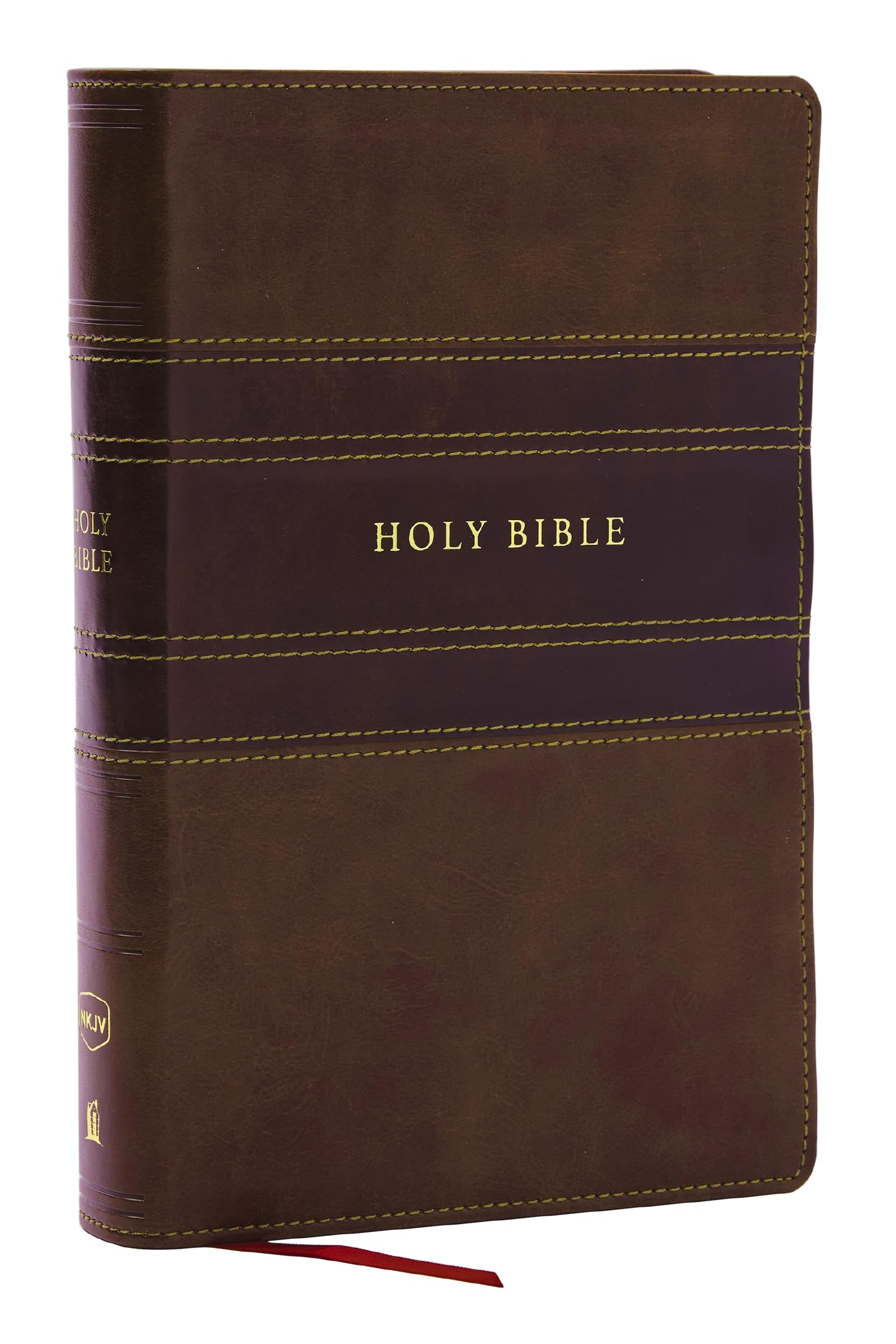 NKJV Personal Size Large Print Bible with 43,000 Cross References, Brown Leathersoft, Red Letter, Comfort Print (Thumb Indexed): New King James ... Personal Size, Reference, Red Letter Social Sciences
