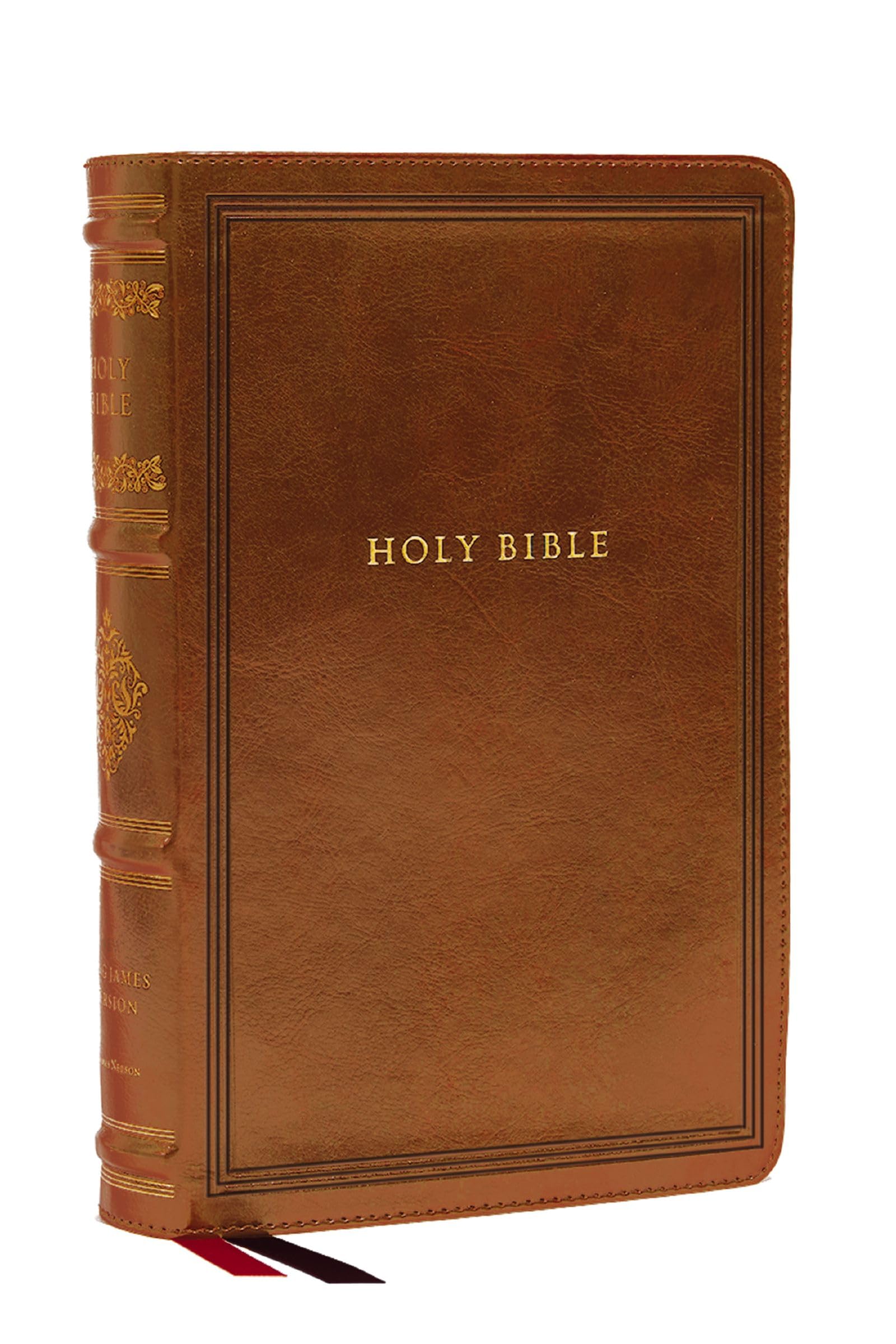 KJV Large Print Reference Bible, Brown Leathersoft, Red Letter, Comfort Print (Sovereign Collection): Holy Bible, King James Version Classics