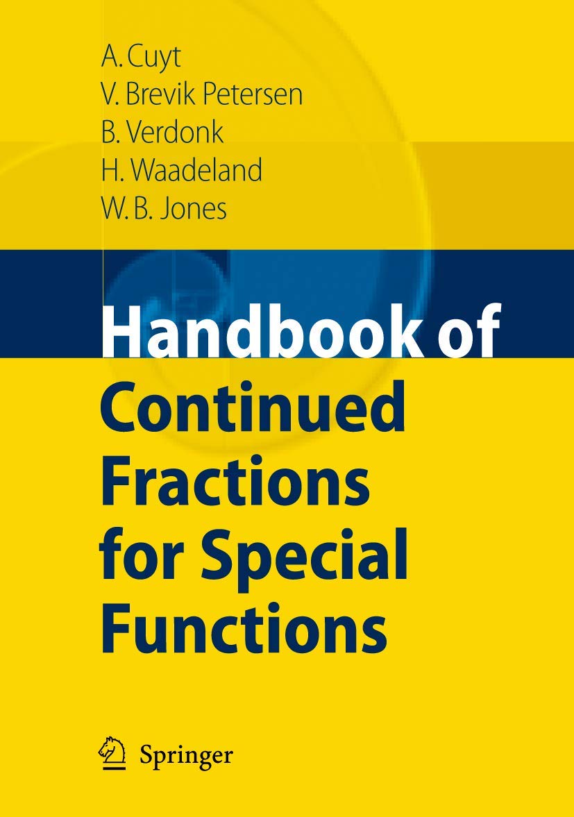 Handbook of Continued Fractions for Special Functions Law