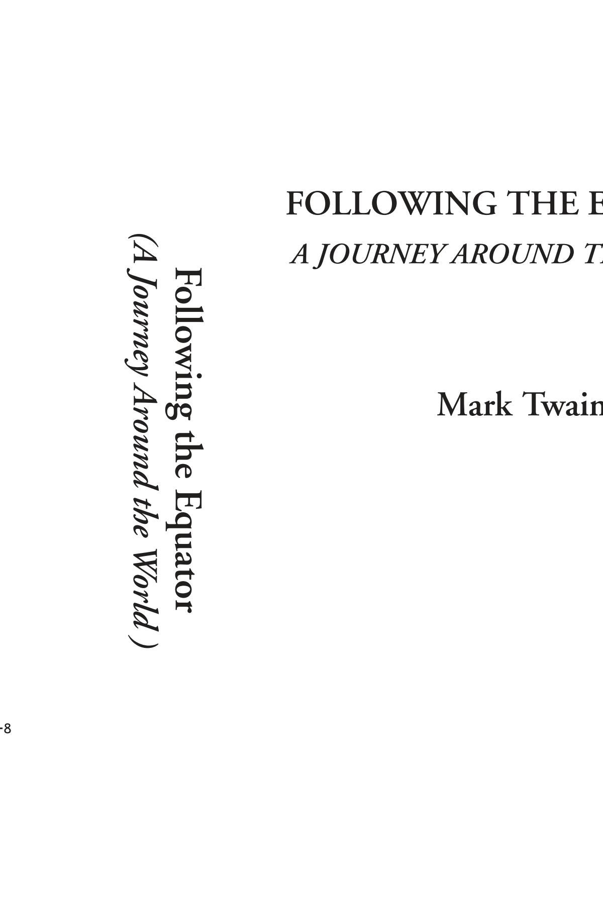 Following the Equator (A Journey Around the World ) Contemporary literature
