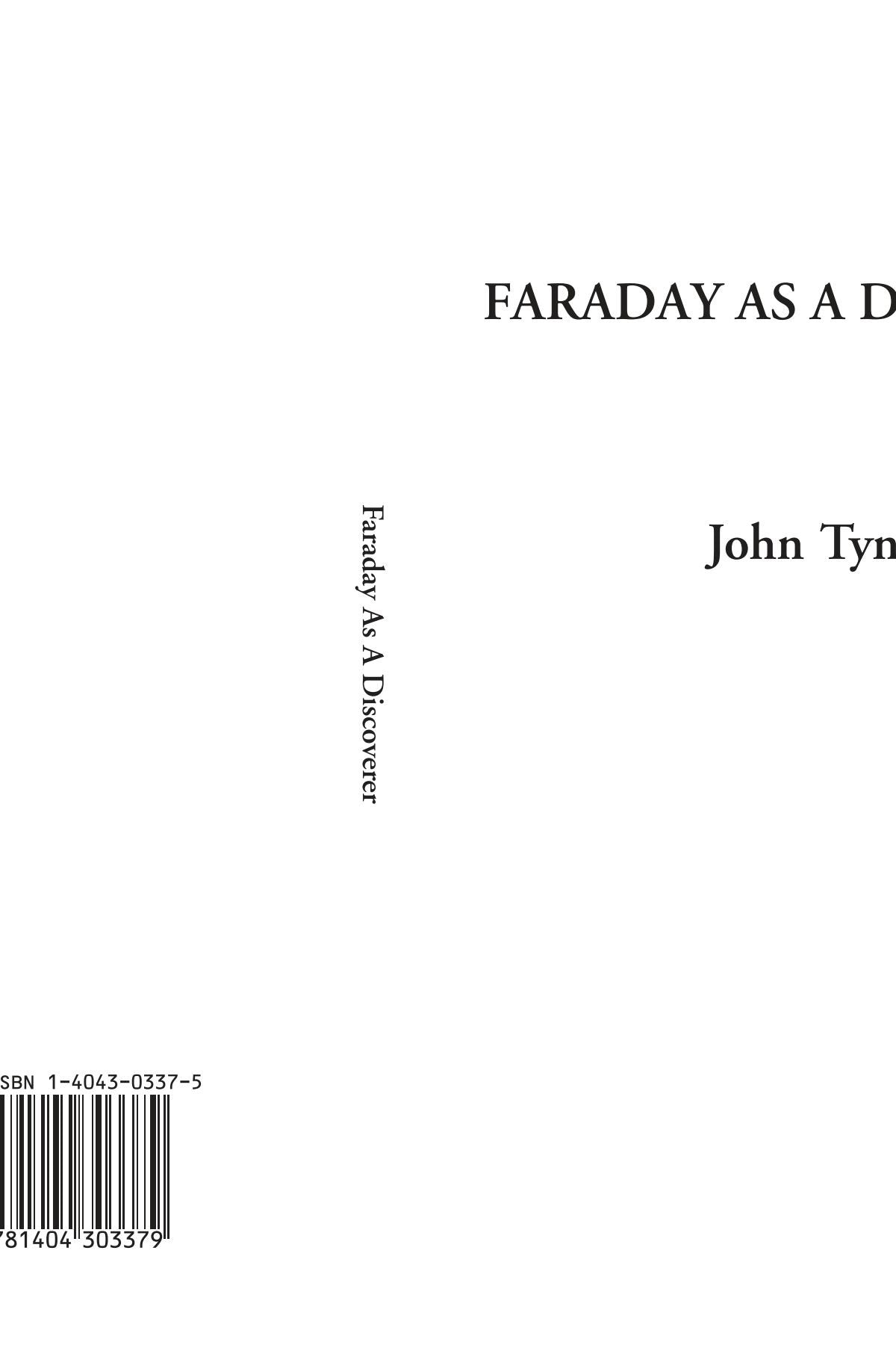 Faraday As A Discoverer Contemporary literature